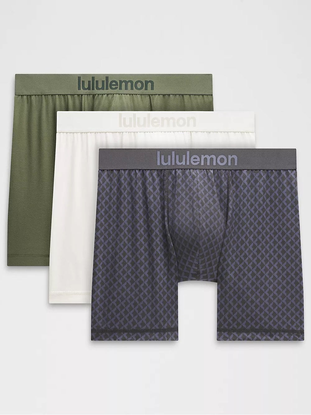 lululemon athletica Men's 3-Pack Boxer Briefs – Olive, White & Navy 5”